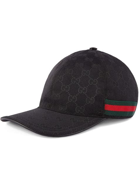 black gucci truckers hat|GUCCI BLACK WEB GG BASEBALL CAP TRUCKER HAT .